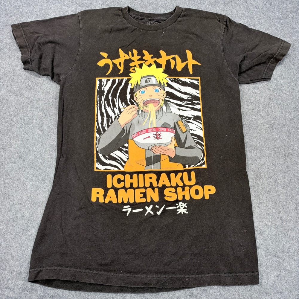 Naruto Shippuden Ichiraku Ramen Shop Graphic T-Shirt Black Mens Size Medium